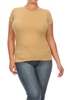 "Hip" Plus size Women Tees 002-Khaki (12 PC)