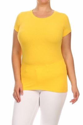 "Lovesweet" Plus size Women Tees 002-Yellow (12 PC)