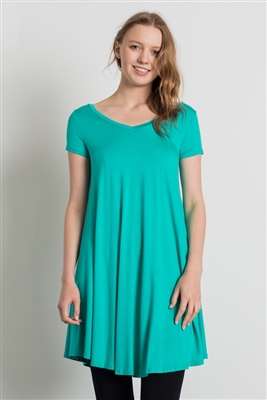 Cap Sleeve Solid Dresses 1002-Mint (6 PC)