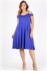 Plus size off the shoulder Dress 1048-X-Royal 6 pc