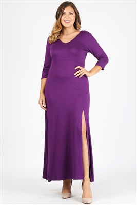 PLUS SIZE V-Neck Maxi Dress 1052X-SAMPLE