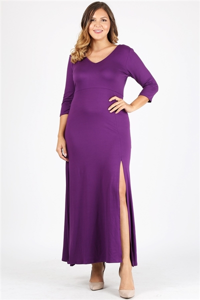 PLUS SIZE V-Neck Maxi Dress 1052X-SAMPLE