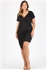 Plus size asymmetrical faux-wrap Dress 1054X-SAMPLE