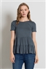 ROUND NECK RUFFLE DETAIL TOP 4056-SAMPLE