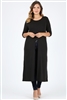 Plus Size Front split Maxi Top 4088-X-Black-(6pc)