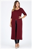 Plus Size Front split Maxi Top 4088-X-Burgundy-(6pc)