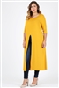 Plus Size Front split Maxi Top 4088-X-Mustard-(6pc)