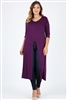 Plus Size Front split Maxi Top 4088-X-Purple-(6pc)