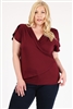 PLUS SIZE RUCHED TOP 4096X-BURGUNDY-(6 PC)