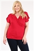 PLUS SIZE RUCHED TOP 4096X-CRIMSON-(6 PC)