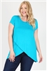 Plus size overlap crossed top 4099X-Dark-Jade-(6 PC)