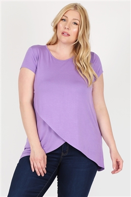 Plus size overlap crossed top 4099X-Lilac-(6 PC)