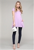 Cap Sleeve Solid Hue Tunic 81001-Violet(6 pc)