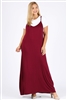 Plus Size Solid hue Tank Maxi Dress 81024X-Burgundy-(6PC)