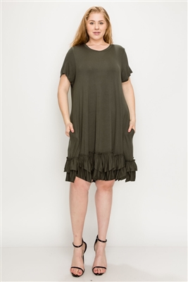 Plus Size Ruffle-trim Georgette swing dress 85356X-SAMPLE