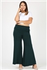 KNIT FOLD-OVER WAIST PALAZZO PANTS 9001X-HUNTER-GREEN (6 PC)