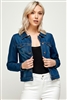 Classic vintage wash women denim jackets B501J-DK-BLU