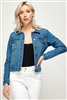 Classic vintage wash women denim jackets -B501J-MED-BLU