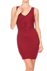 Crisscross Center Dress BD-1870-Burgundy (6 pc)