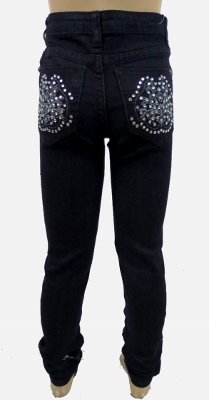 DEX KIDS Big Girl Black Jeggings with Rhinestones – Uptown Kidz