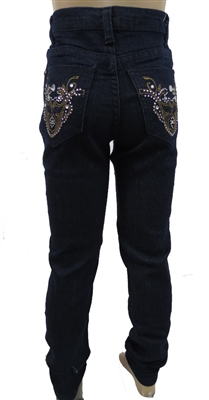 Mid-rise Distressed Denim Jeggings JVE-7205-MED-BL(6PC)