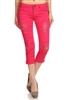 Distressed Capri Pants COC48D-Fushia (12 pc)