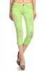 Distressed Capri Pants COC48D-Lime (12 pc)