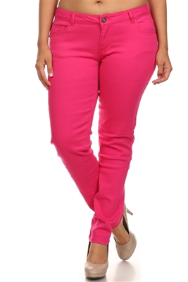 Plus Size Cotton Stretch Jeans COPB-Fushia (12 pc)