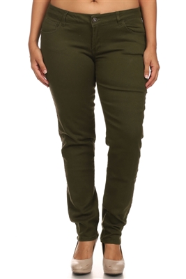 Plus Size Cotton Stretch Jeans COPB-Olive (12 pc)