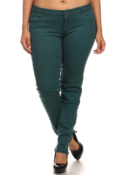 Plus Size Cotton Stretch Jeans COPB-Teal (12 pc)