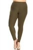 PLUS SIZE STRETCHY SOFT LEGGINGS DL-300-OLIVE (10 PC)