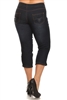 Wholesale Plus Size Denim Capri Pants ECB-114D-Navy (12 pc)