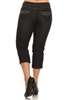 Wholesale Plus Size Denim Capri ECB-117D-Black (12 pc)