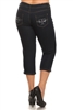 Wholesale Plus Size Denim Capri Pants ECB-120D-Navy (12 pc)