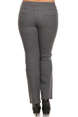 Plus Size Denim Jeans Grey EPB030-Grey