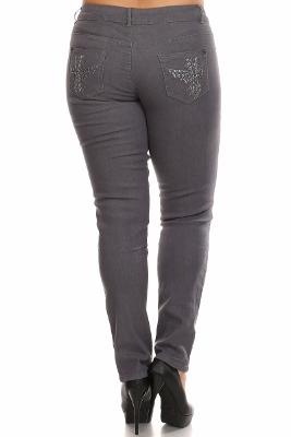 Wholesale Plus size jeans EPSB-045-Grey