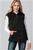 Faux Fur Teddy Bear Zip Up Hoodie vest FUR-104-Black-6pc