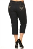 Wholesale Plus Size Denim Capri Pants GCB-201-BLK-12PC