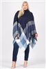 Plus Size Pull over Poncho KT2001P-Navy