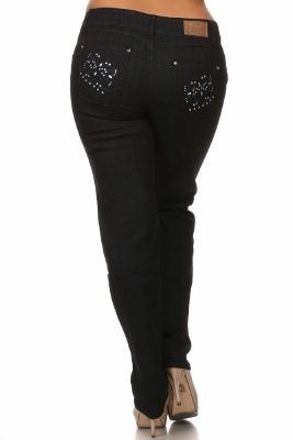 Wholesale denim jeans Levanta pompis LPSB-4017-Black