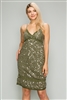 Juniors Silk-Cotton Sequin dresses -M6071-Olive(6 PC)