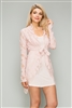 Knit Lace Open Front Dress M6289B Peach 2pc set (6 PC)