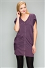 Knit Zipper Front Tunic Dress M6777-Purple(6 PC)