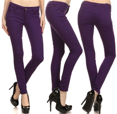 Wholesale Pants Basic 5 Pockets NSP-103 Purple