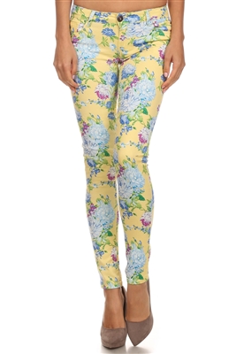 Wholesale Floral Pants NSP-516 Yellow