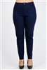 Plus Size colored High Waist Twill pants NSPB-801-Navy