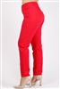 Plus Size colored High Waist Twill pants NSPB-801-Red