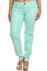 PLUS SIZE COTTON STRETCH PANTS NSPB107-MINT