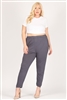 High Waist Plus size relaxed fit pants 87001X-Charcoal(6 PC)