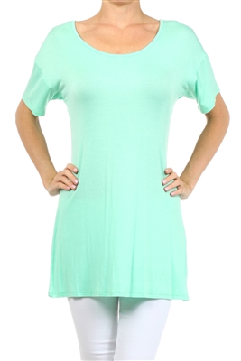 Wholesale Short Sleeve T-Shirt Dress PRR-8451-Mint